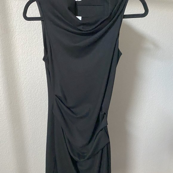 Helmut Lang NWT Sonar Wool Sleeveless Draped Asymmetrical Black Dress Size S - Picture 9 of 10